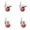 Service Caster 3.5 Inch 316SS Red Polyurethane 10mm Threaded Stem Caster Lock Brake, 2PK SS316TSTTL20S3514-PPUB-RED-M1015-2S2 - alternate 5